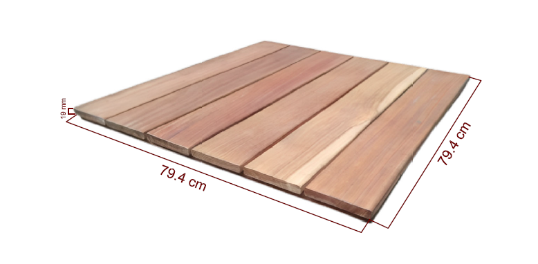 Deck Tile Cumaru sizes